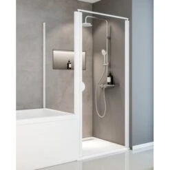 Schulte Sunny Drehtür Mit Verkürzter Seitenwand Echtglas Klar Alpinweiß 14 Schulte Sunny Drehtür Mit Verkürzter Seitenwand Echtglas Klar Alpinweiß -Grohe Geschäft 984679 2053 1