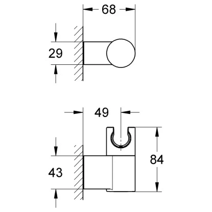 Grohe Handbrausehalter Rainshower Für Wandmontagen 2 Grohe Handbrausehalter Rainshower Für Wandmontagen – Bild 2
