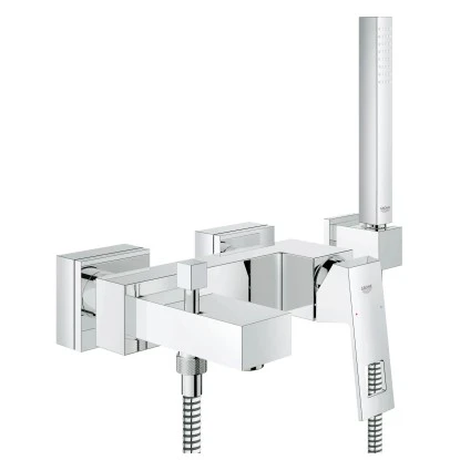 Grohe Einhand-Wannenbatterie Eurocube DN 15 Mit Brausegarnitur 1 Grohe Einhand-Wannenbatterie Eurocube DN 15 Mit Brausegarnitur