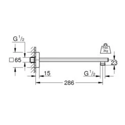 Grohe Brausearm Rainshower Eckig 286 Mm Chrom 5 Grohe Brausearm Rainshower Eckig 286 Mm Chrom -Grohe Geschäft ower brausearm mazeichnung
