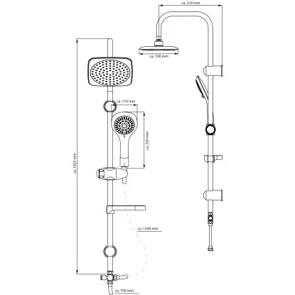 Eisl Überkopfbrause-Set Duschtraum Mit Ablage Chrom-Schwarz 2 Eisl Überkopfbrause-Set Duschtraum Mit Ablage Chrom-Schwarz – Bild 2